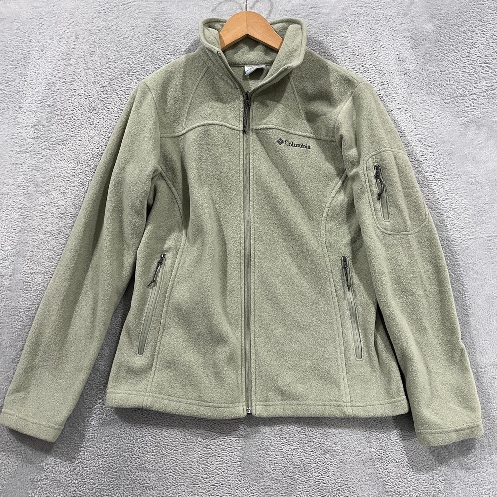 Columbia Jacket Womens Medium Fleece Full Zip Mock Neck Outdoors Casual Preppy